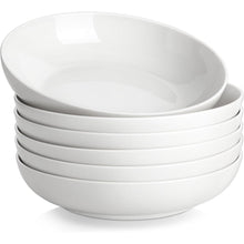 6er Set Tiefe Teller 1250ml Cremeweiß Porzellan für Pasta & Suppe
