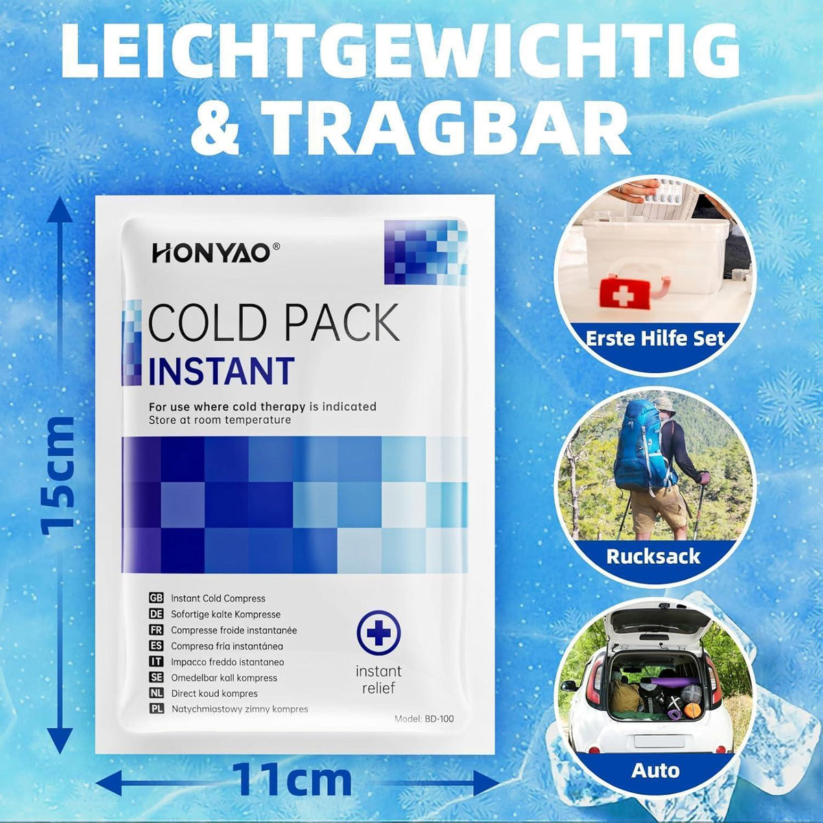 Sofort-Kältekompressen 9er Pack für Sport & Erste Hilfe