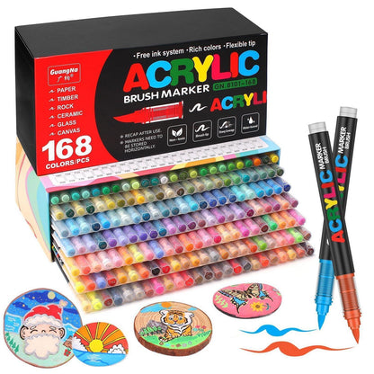 168 Acrylstifte Set – Wasserfest & Brush Tip