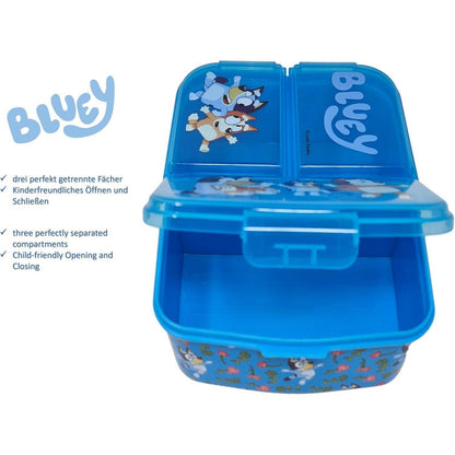 Kinder Brotdose mit 3 Fächern, BPA frei, Bluey Design