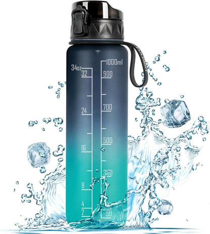 Sport Trinkflasche 1L BPA Frei rutschfest Gummi Grip Fahrrad Outdoor