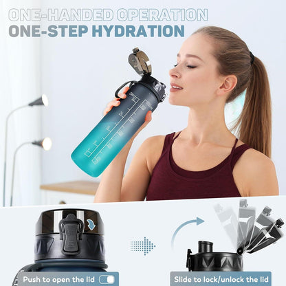 Trinkflasche 1L Sport Wasserflasche BPA frei mit rutschfestem Grip