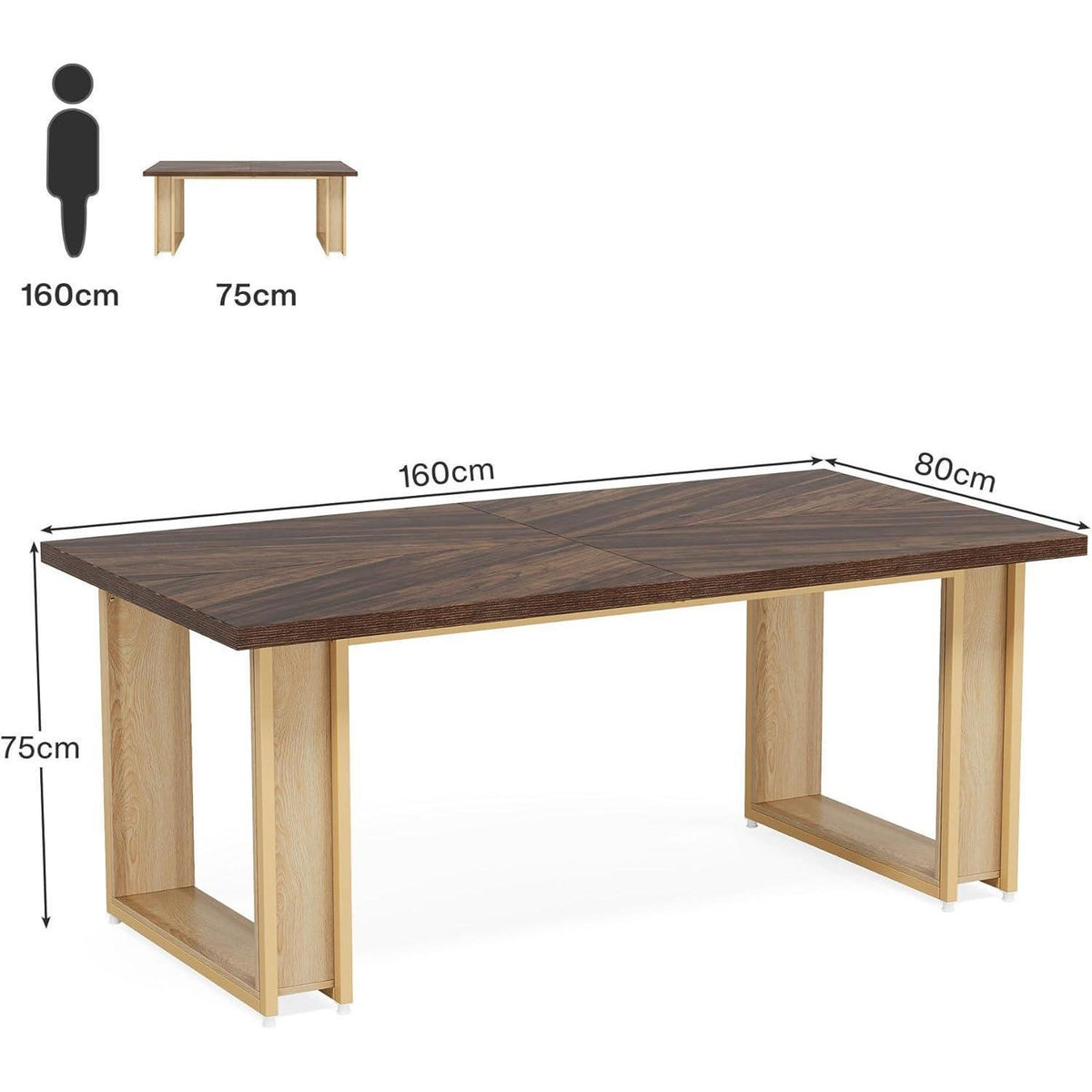 160cm Schreibtisch Holz – Rustikaler Bürotisch für Home Office