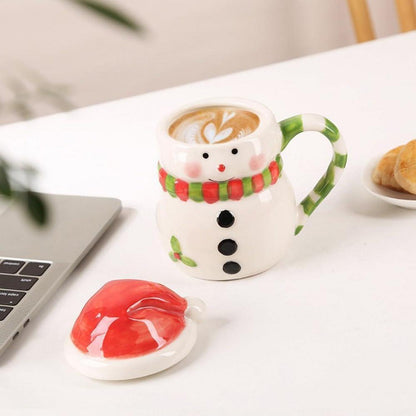 400ml Weihnachtstasse mit Bär & Deckel – Keramik Becher