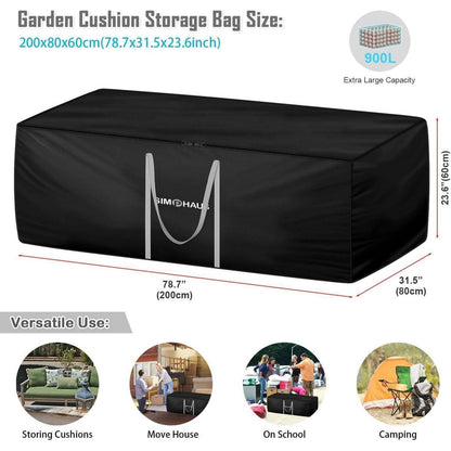 Große Auflagentasche 200x80x60cm – Schutzhülle für Gartenmöbel