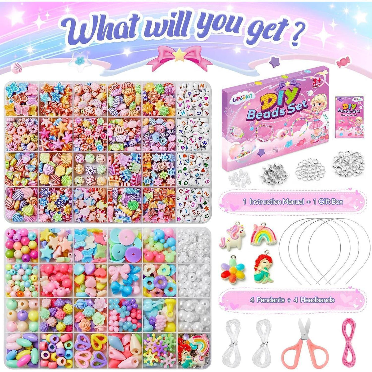 Perlen Set zum Selber Machen für Kinder – DIY Schmuck Basteln