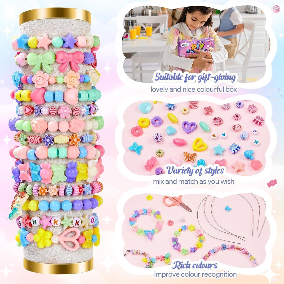 Perlen Set zum Selber Machen für Kinder – DIY Schmuck Basteln
