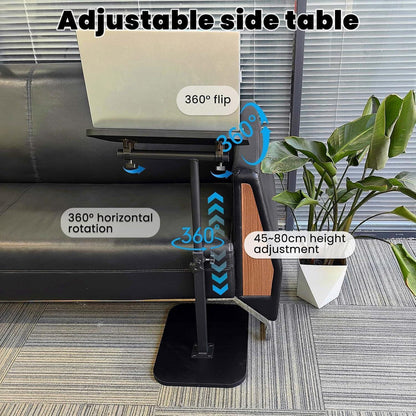 Höhenverstellbarer C-Tisch Beistelltisch für Couch & Bett Schwarz