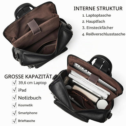 Rucksack Damen Laptopfach 15,6 Zoll Wasserdicht Business in Lederoptik