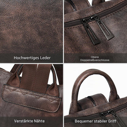 Rucksack Damen Laptopfach 15,6 Zoll Wasserdicht Business in Lederoptik