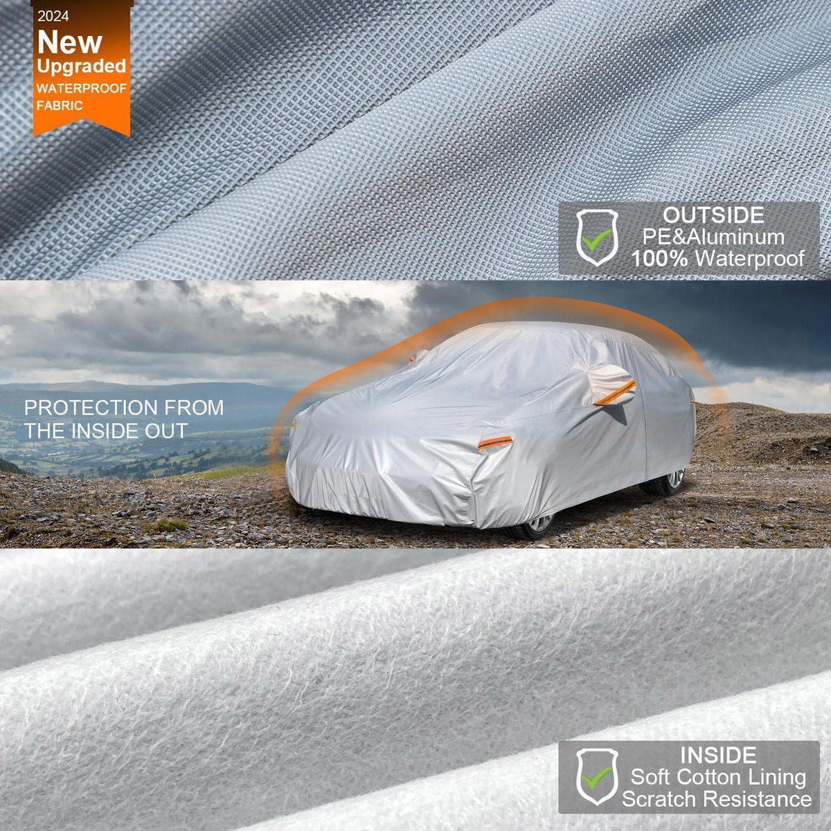 Autoabdeckung Limousine 490-530cm, Wasserdicht & Atmungsaktiv