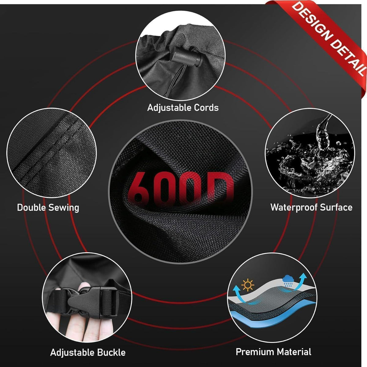 Gartenmöbel Abdeckung Rechteck 345x190x73 cm – Wasserdicht & UV-Beständig
