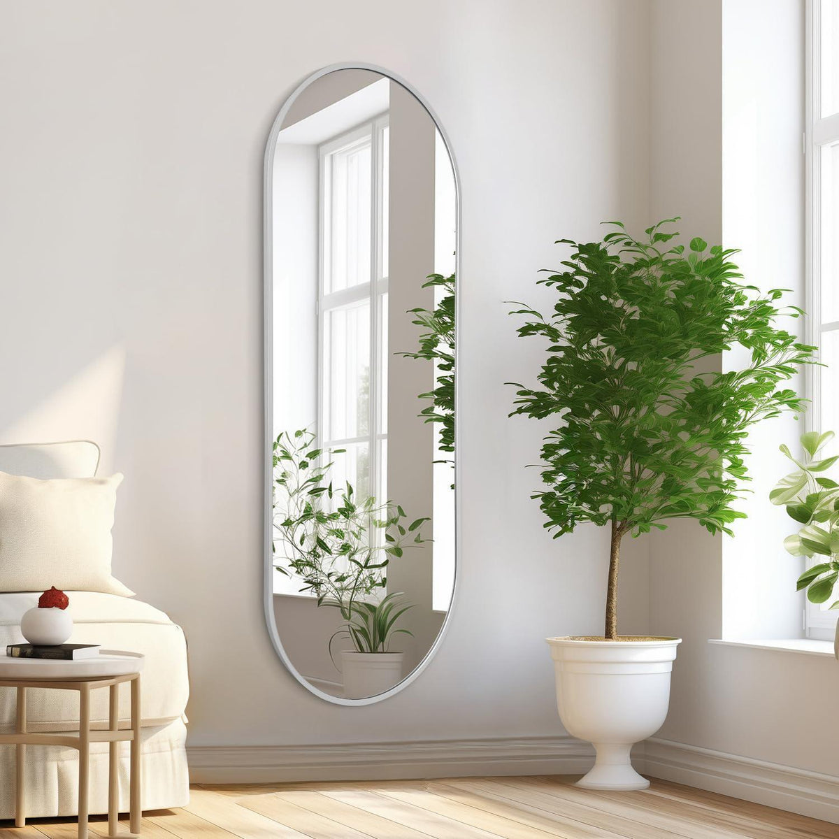 Ovaler Wandspiegel 120x40cm – Moderner Badezimmer Spiegel