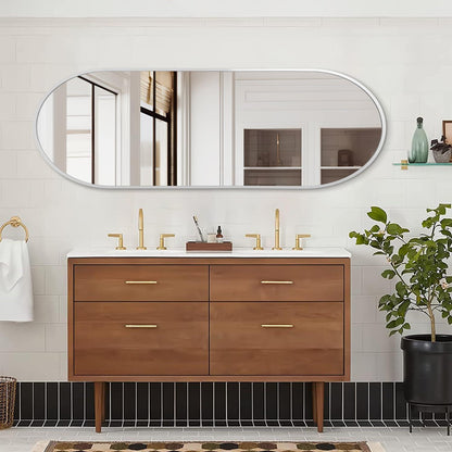 Ovaler Wandspiegel 120x40cm – Moderner Badezimmer Spiegel