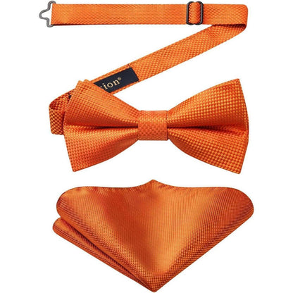 Fliegen-Set mit Einstecktuch, vorgebunden, orange