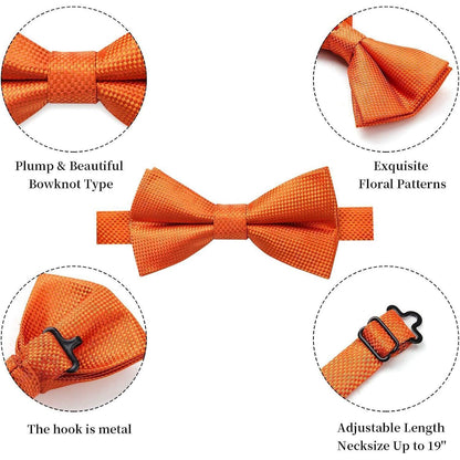 Fliegen-Set mit Einstecktuch, vorgebunden, orange