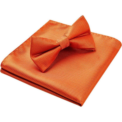 Fliegen-Set mit Einstecktuch, vorgebunden, orange