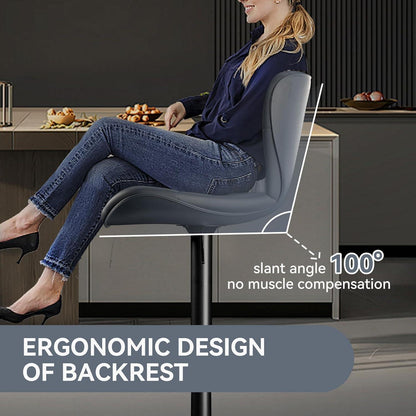 Barhocker 4er Set, höhenverstellbar mit Rückenlehne, dunkelgrau