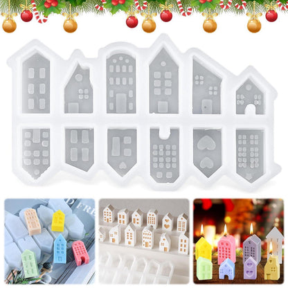 Silikonformen Häuser – 12er Set für DIY & Basteln