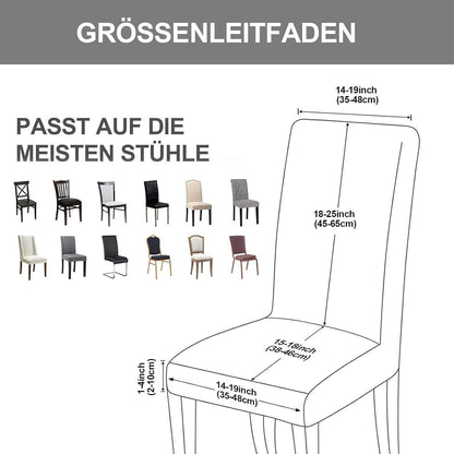 Stretch Stuhlhussen Set Grau – Abnehmbar & Waschbar