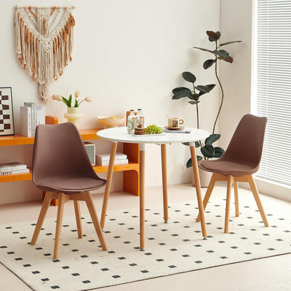 8 Esszimmerstühle skandinavisches Design, Buche in Lederoptik