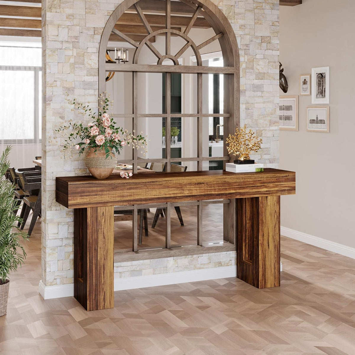 160 cm Konsolentisch im Landhausstil – Rustikaler Sofatisch