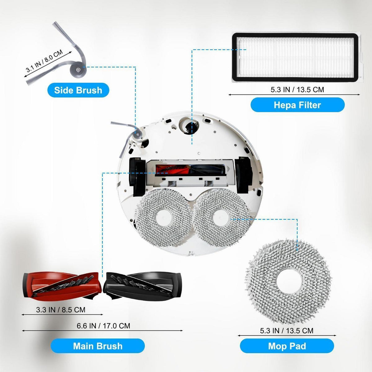 Ersatzteil-Set für Roborock Qrevo Staubsaugerroboter