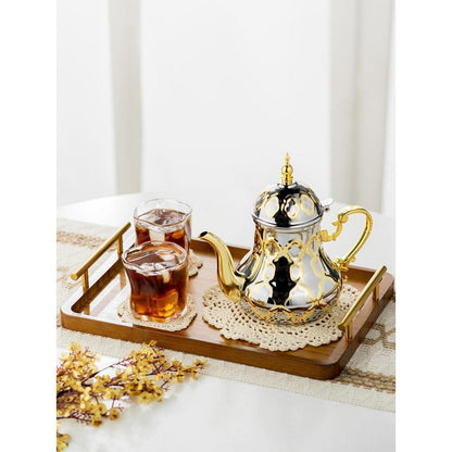 Marokkanische Teekanne Edelstahl 1,2L Arabischer Stil