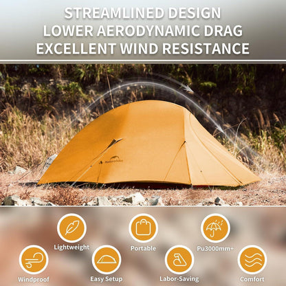 Leichtes 2-Personen Kuppelzelt für Camping & Trekking, Orange