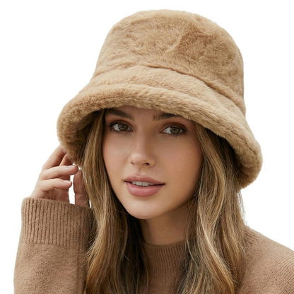 Flauschige Winter Fischerhut Damen – Warm & Bequem Khaki