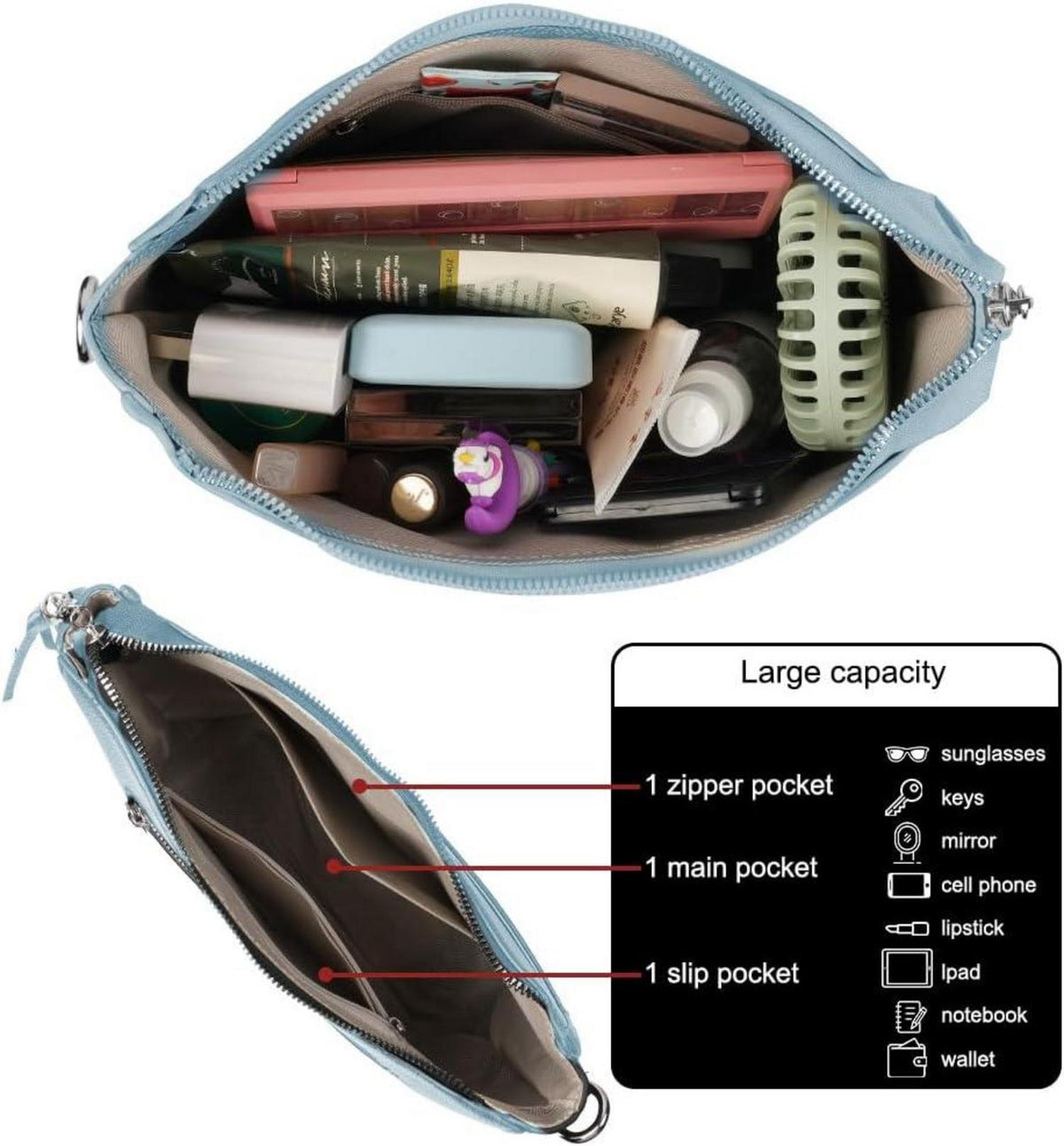 Umhängetasche Damen Crossbody Bag Verstellbar Abnehmbar PU-Leder