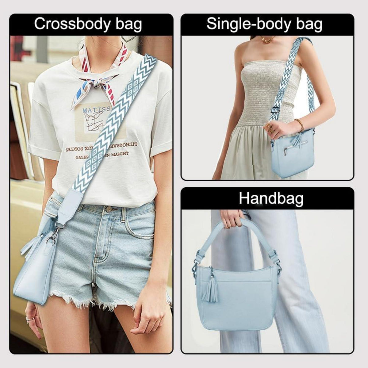 Damen Umhängetasche Crossbody Bag Verstellbar Abnehmbar Schultergurt