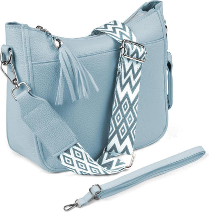 Umhängetasche Damen Crossbody Bag Verstellbarer Schultergurt Schwarz