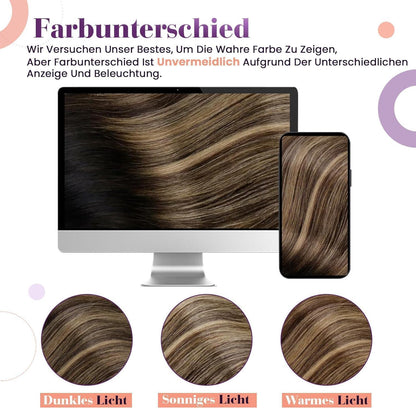 Echthaar Clip-In Extensions 50cm Balayage Braun