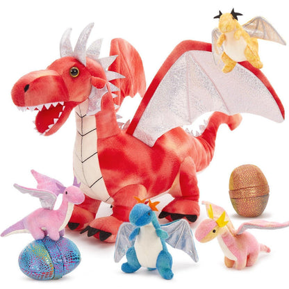 XXL Drache Kuscheltier 55cm mit Babys – Plüschtier Geschenk