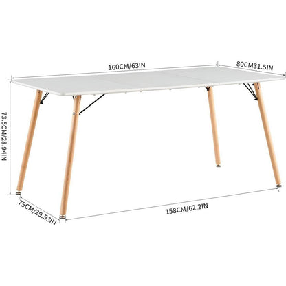 Esszimmergruppe 160cm Esstisch mit 4 Weiß Stühlen