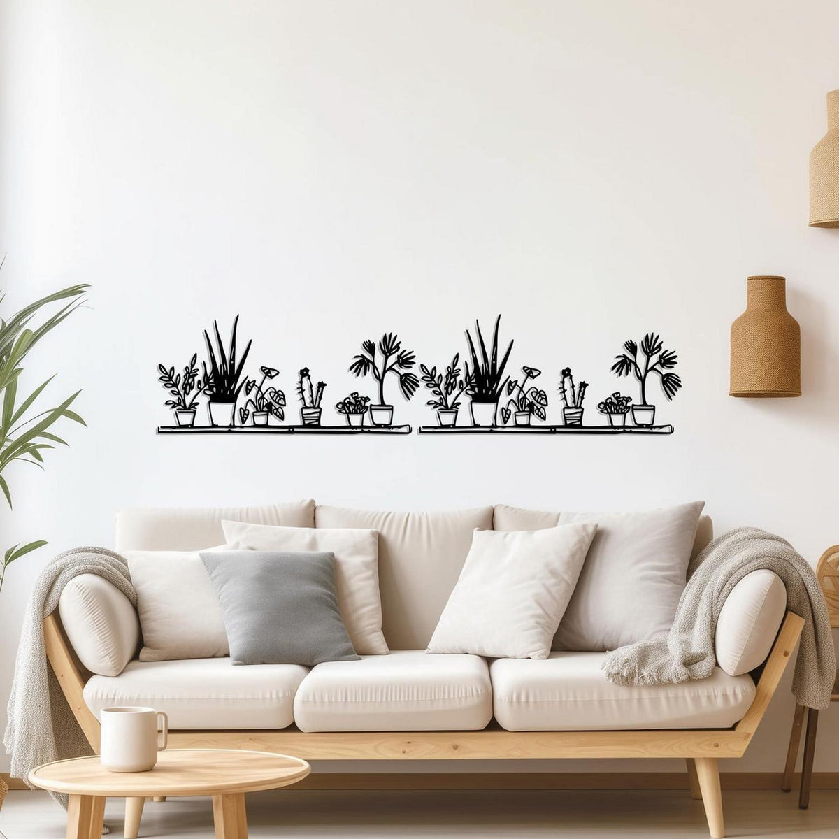 Metall Blumen Wandkunst – Moderne Wanddekoration Schwarz