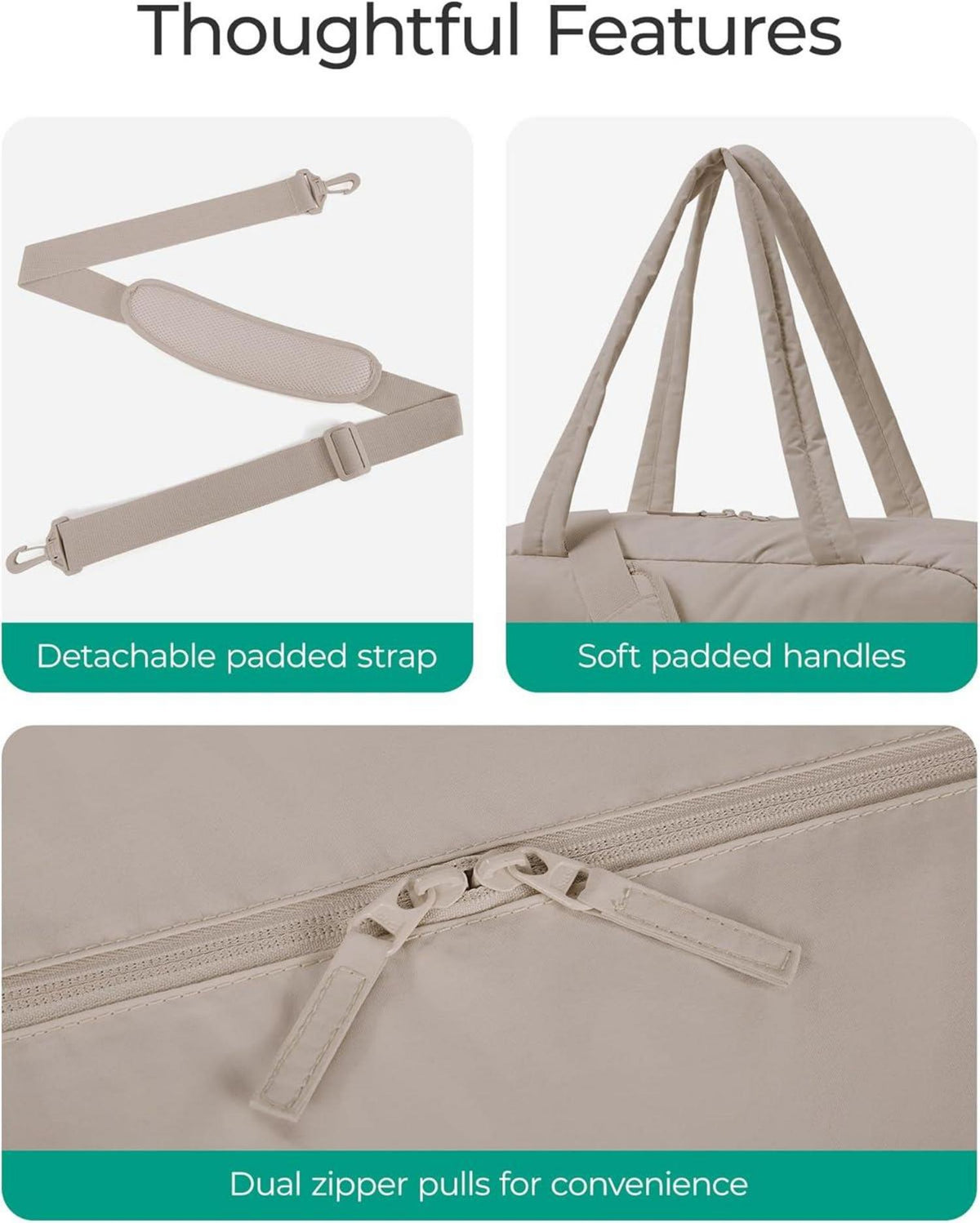 Bagsmart Reisetasche 31L Damen Wasserabweisend Handgepäck Weekender Gym