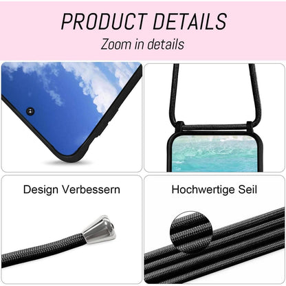 Handyhülle mit Band für Samsung Galaxy S24 FE, Schwarz