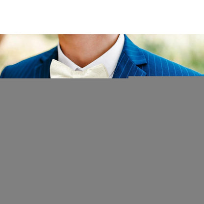 Herren Fliege vorgebunden verstellbar Jacquard Paisley Weiß