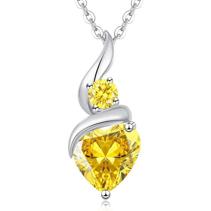 Infinity Herz Kette Damen 925 Sterling Silber Geburtsstein