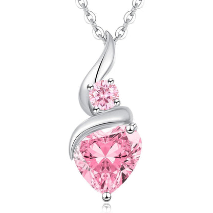 Infinity Herz Halskette Damen 925 Sterling Silber Geburtsstein