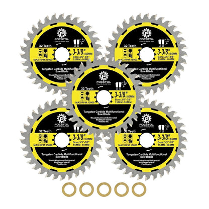 Kreissägeblätter Holz 85mm 32 Zähne 5er Set für Metall & Kunststoff