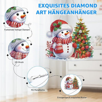 5D Diamantmalerei Weihnachtsschmuck Schneemann Bausatz