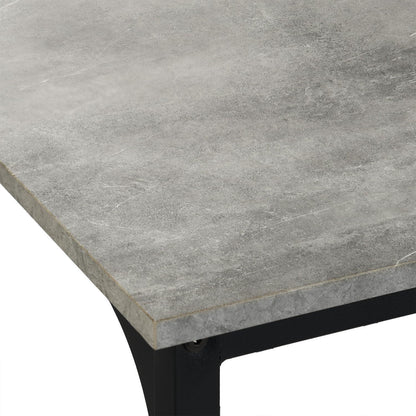 Bartisch Set mit 4 Barhockern – Industriestil Grau