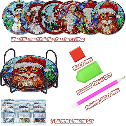 Diamond Painting Untersetzer Set 6er DIY Weihnachten