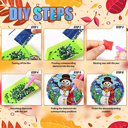 Diamond Painting Untersetzer Set 6er DIY Weihnachten