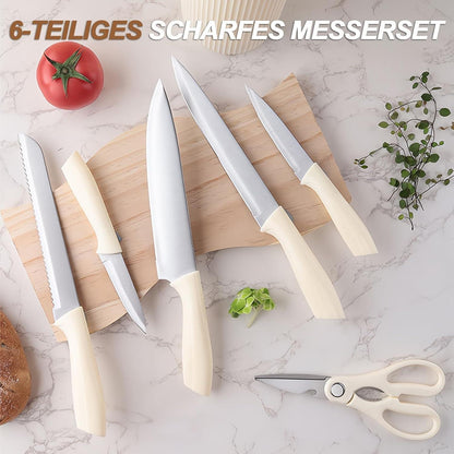 7-teiliges Edelstahl Messerset mit Messerblock – Scharf & Vielseitig