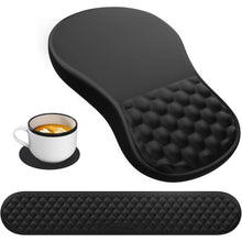 Ergonomisches Mauspad mit Handgelenkauflage aus Memory-Schaum (Schwarz)