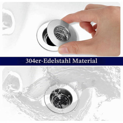 Edelstahl Abflusssieb 2er-Set für Waschbecken & Dusche